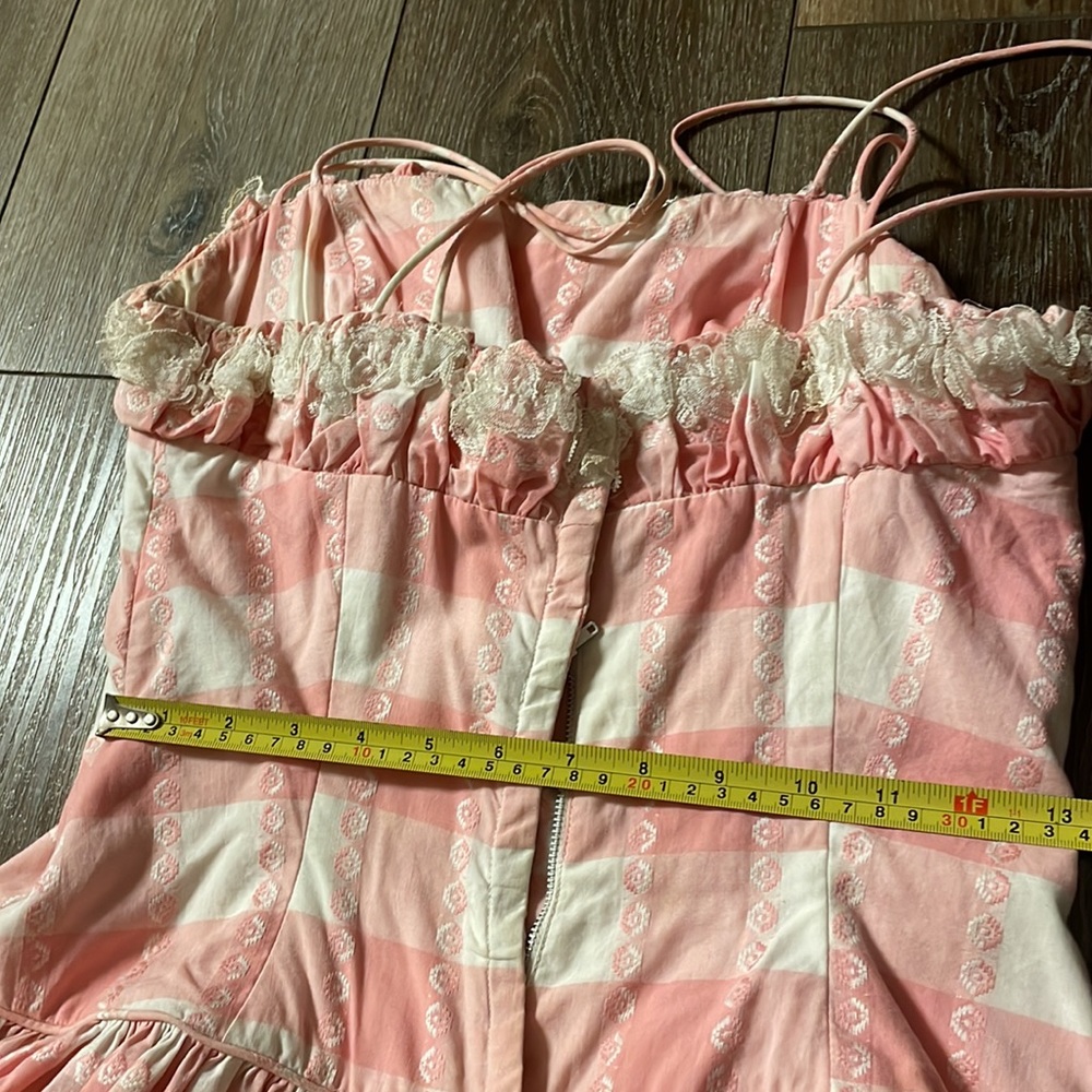 80s Vintage Sun Dress 100% Cotton Button Down B&W Flower